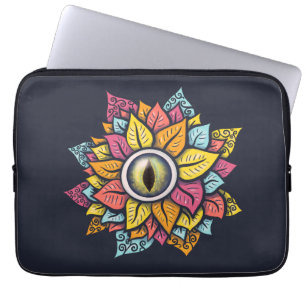 Färgämnet trippelkonst, öga blomma laptop fodral