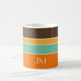 Färgämnet vågrät retro stil linjer kaffemugg