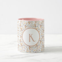 Färgämnet Vår Flower Mönster Monogram