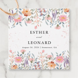 Färgämnet Vår Wildblomma Bröllop Gåvor Etiketter