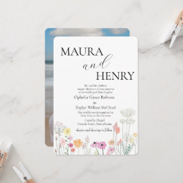 Färgämnet Vår Wildblomma bröllop Inbjudningar