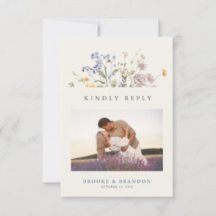 Färgämnet Vår Wildblomme Meadow Bröllop QR-kod OSA Kort