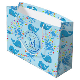 Färgämnet Vatten Stänk Blue Whale Monogram Mön