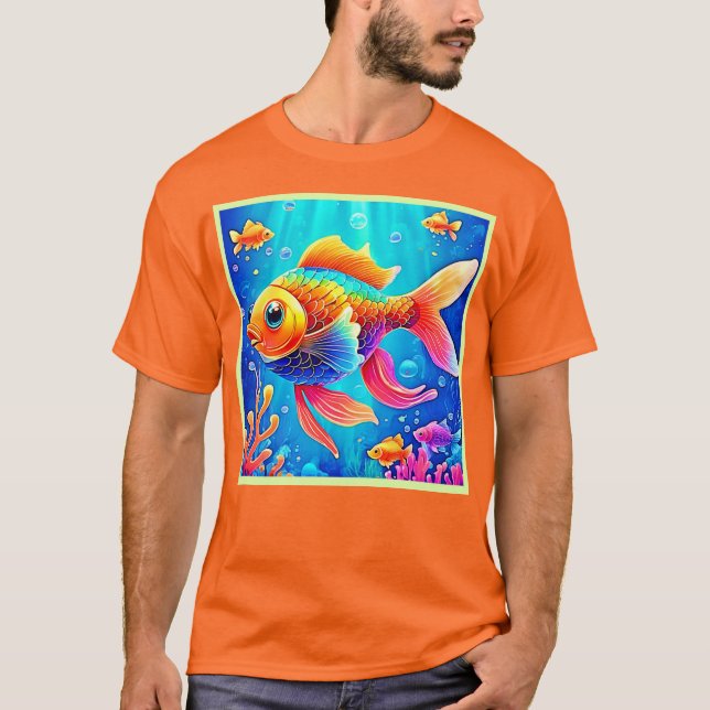 Färgämnet vattenlevande fisk Art T Shirt (Framsida)