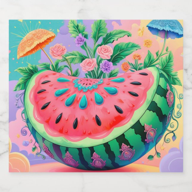 Färgämnet vattenmelon (Enkel etikett)