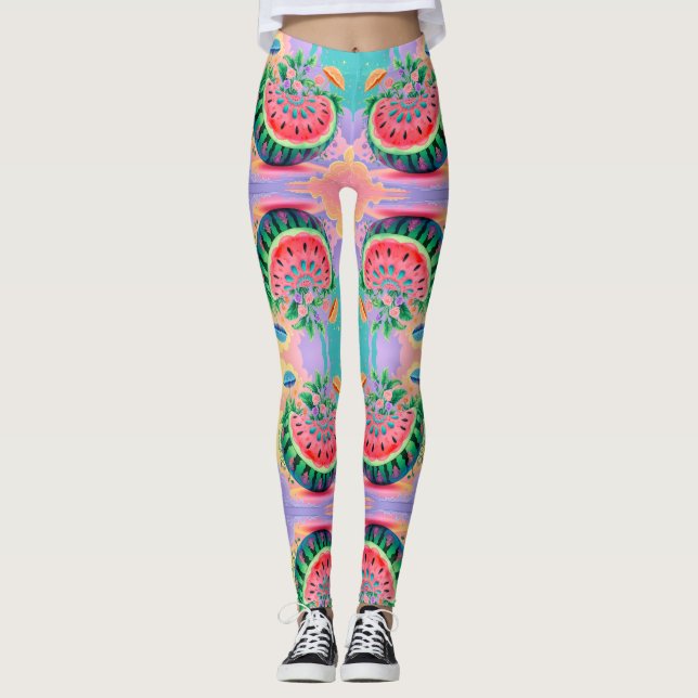 Färgämnet vattenmelon leggings (Framsida)