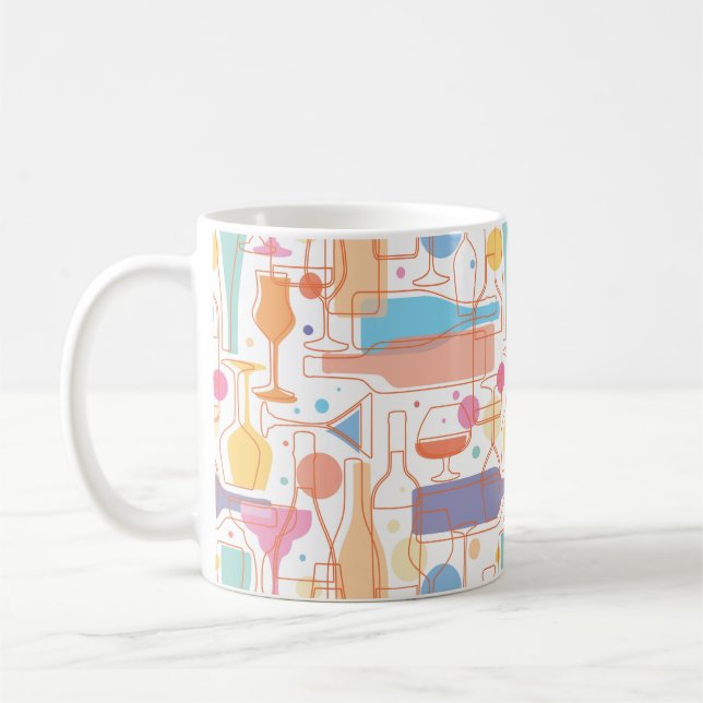 Färgämnet Vin Flaskor och glaset Mönster Kaffemugg (Vänster)