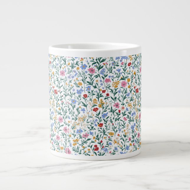 Färgämnet Wildblomma Mönster Specialty Mugg Jumbo Mugg (Framsidan)
