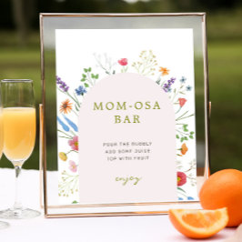 Färgämnet Wildblommans babyskor Momosa Pub-tecken Poster