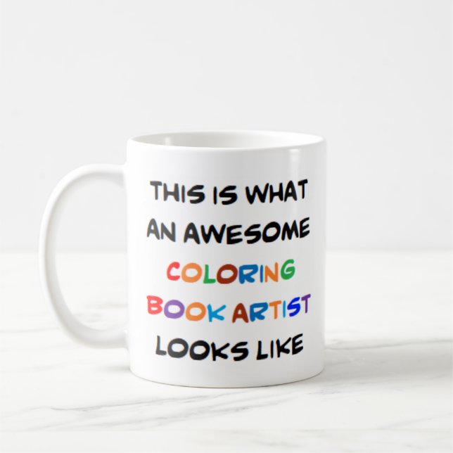 färgande bok-artist, fantastisk kaffemugg (Vänster)