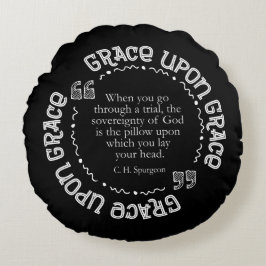 Färganpassadet kudder w-/Spurgeoncitationstecken Rund Kudde