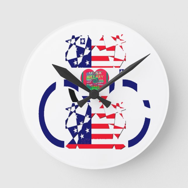 Färgar älskvärd hjärta USA för härlig fantastisk Rund Klocka (Framsida)