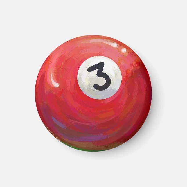 Färgat 3 Bassäng Boll Mönster Magnet (Framsidan)