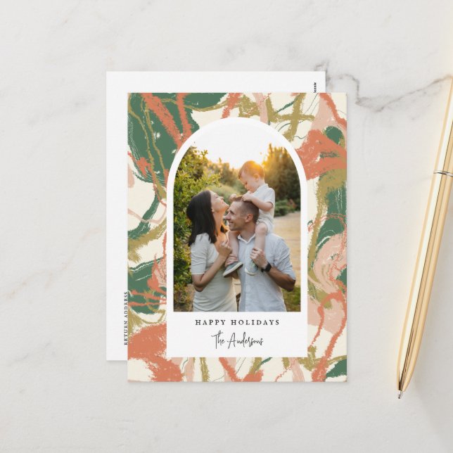 Färgat Abstrakt Arch-foto Helg Vykort (Fram/Back In Situ)