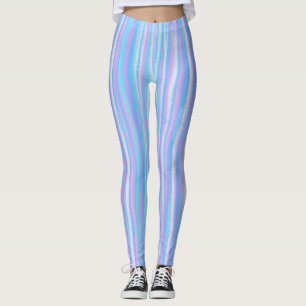 Färgat Akryllikatturkos Rand Rosa Lila Leggings
