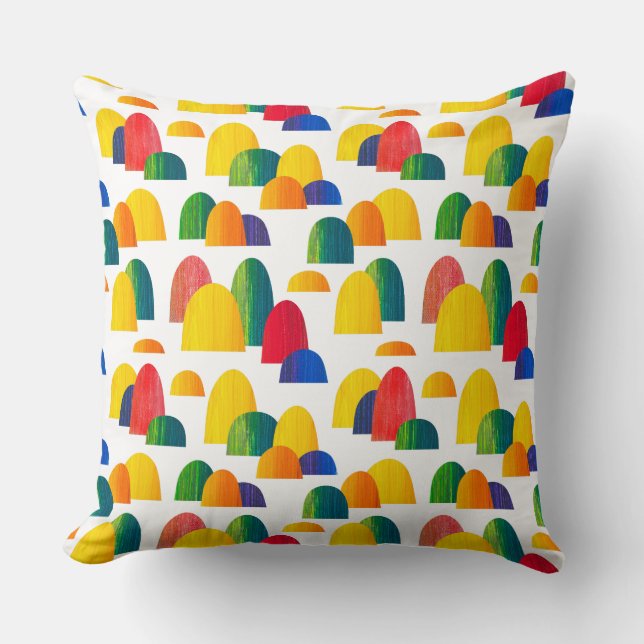 Färgat Backe - vitt Kudde (Framsida)