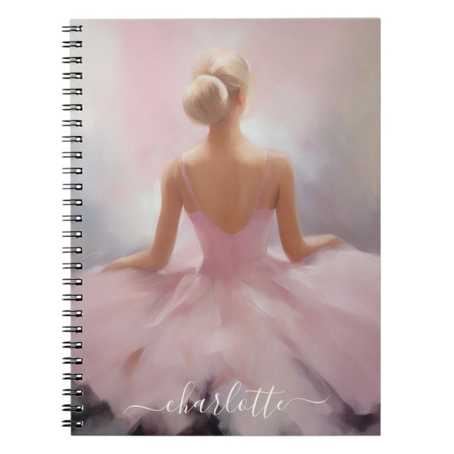 Färgat Ballerina i Rosa Anteckningsbok (Framsidan)