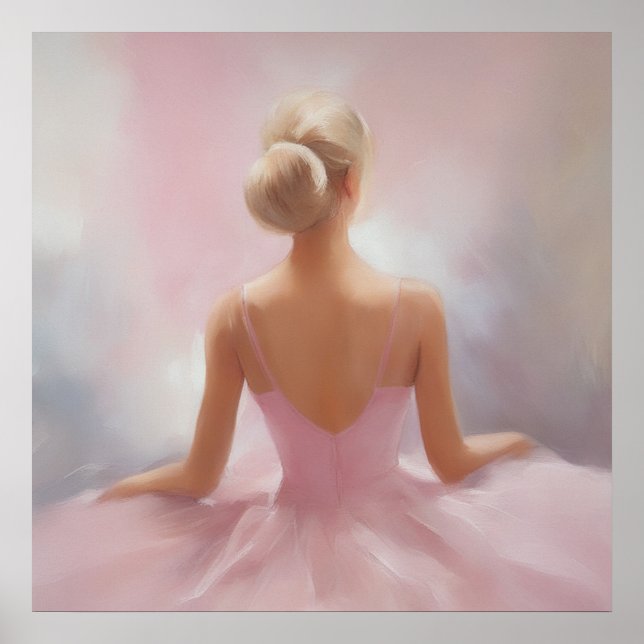 Färgat Ballerina i Rosa Poster (Framsidan)
