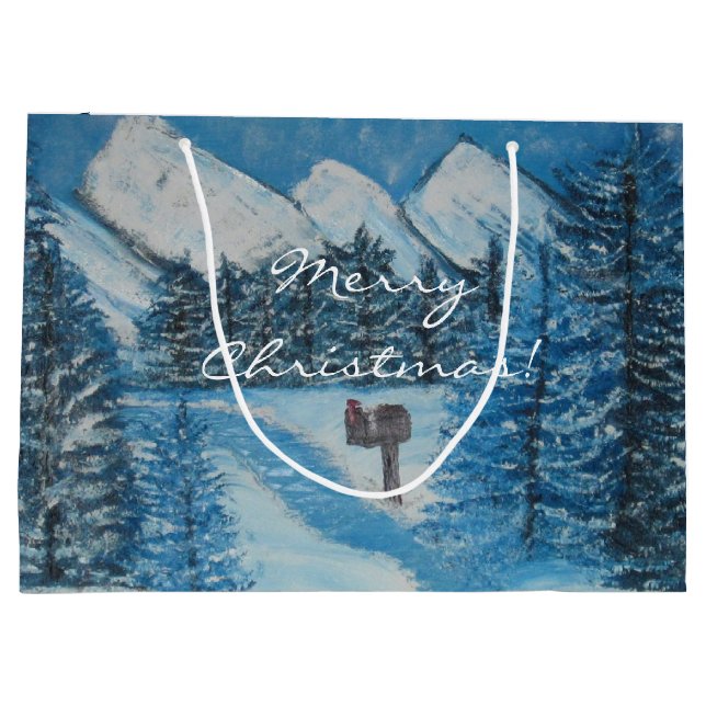 Färgat Blue Winter-GIFT BAG L (Baksidan)