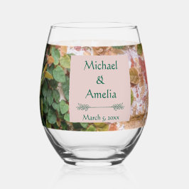 Färgat Bricks Grönt Ivy Bröllop stenlöst glas