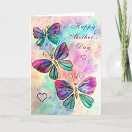 Färgat Butterflies Lycklig Mors dag-kort Kort