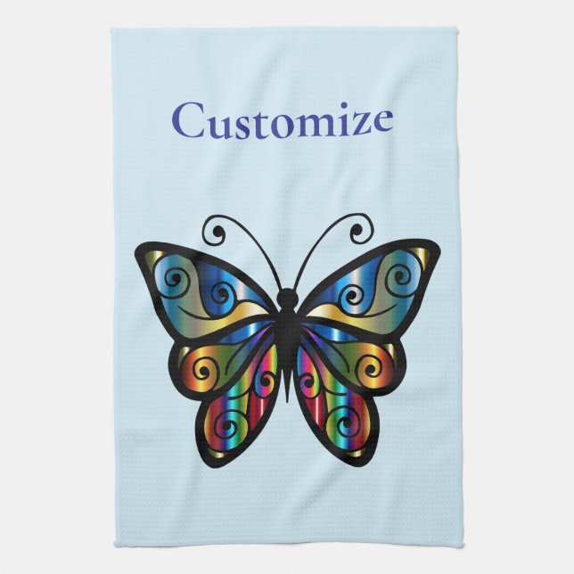 Färgat Butterfly Thunder_Cove Kökshandduk (Vertikal)