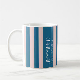 Färgat Candy Nautical Blue Modern Rand Kaffemugg