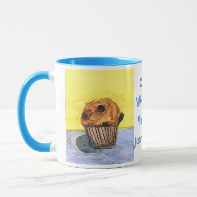 Färgat Chocolate Chip Muffin Ceramic Mugg (Vänster)