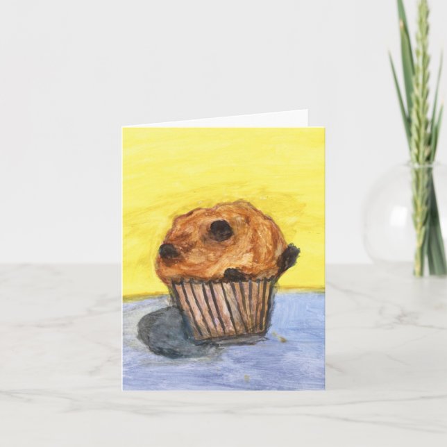 Färgat Chocolate Chip Muffin Note Card Helgkort (Framsida)