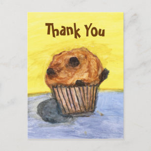 Färgat Chocolate Chip Muffin Tack-vykort Vykort