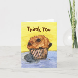 Färgat Chocolate Chip Muffin Tackkort Card