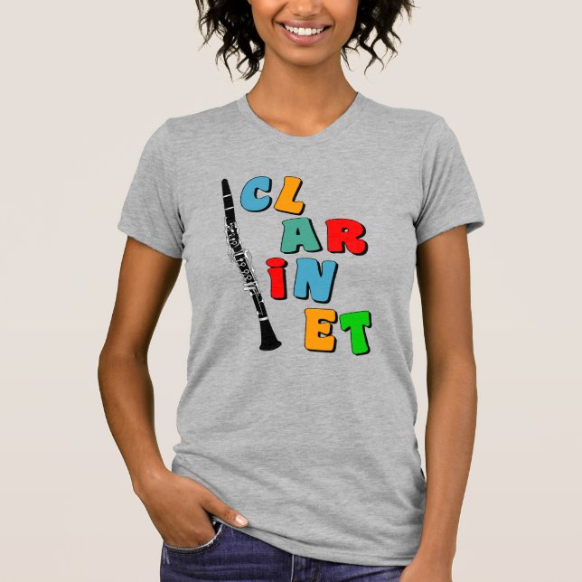 Färgat Clarinet T Shirt (Framsida)