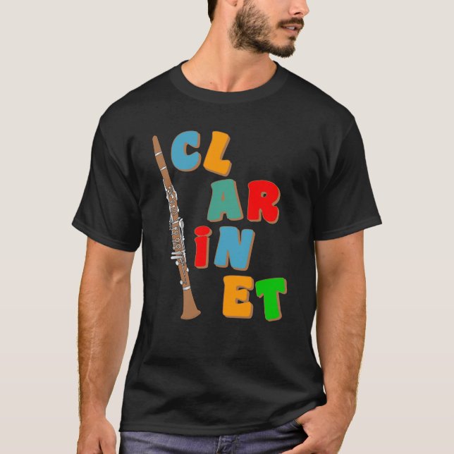 Färgat Clarinet T Shirt (Framsida)