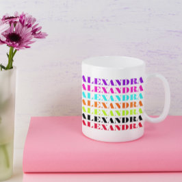 Färgat eget namn Mönster Kaffemugg