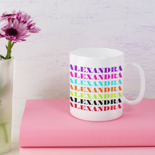 Färgat eget namn Mönster Kaffemugg (Skapare uppladdad)