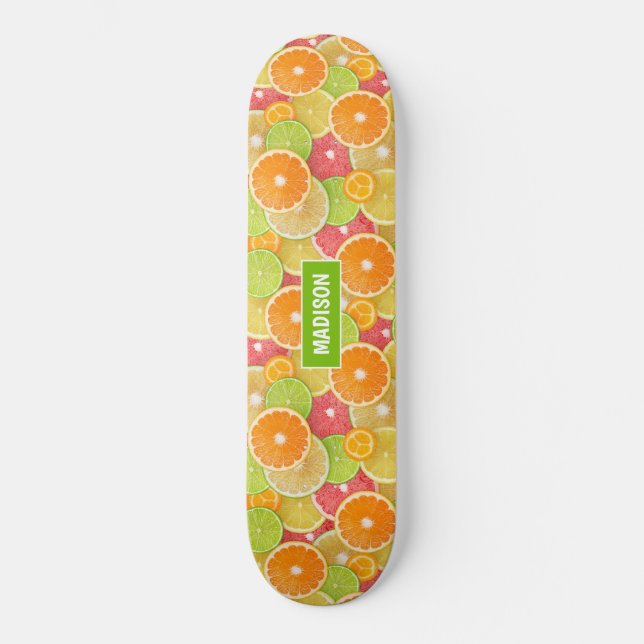 Färgat eget namn på Citrus Skateboard (Framsida)