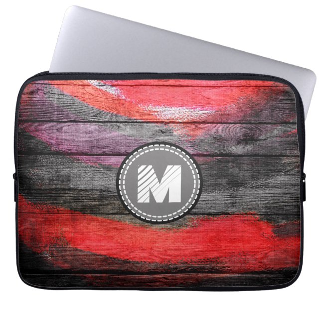 Färgat Färg Wood look #9 Laptop Sleeve (Framsidan)