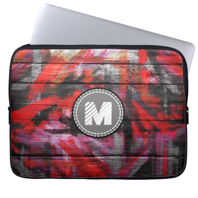Färgat Färg Wood-utseende Laptop Sleeve (Framsidan)