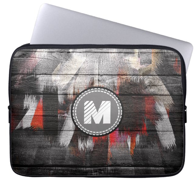 Färgat Färg Wood-utseende nr 7 Laptop Sleeve (Framsidan)