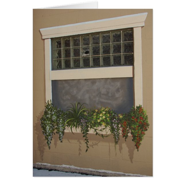Färgat fönster Brutet fönster Hälsningskort (Framsidan)