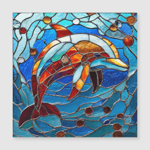 Färgat glas delfin