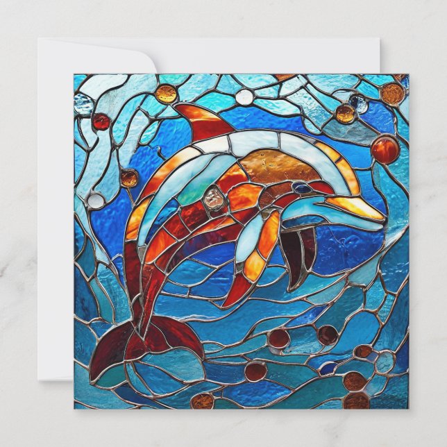 Färgat glas delfin (Framsida)