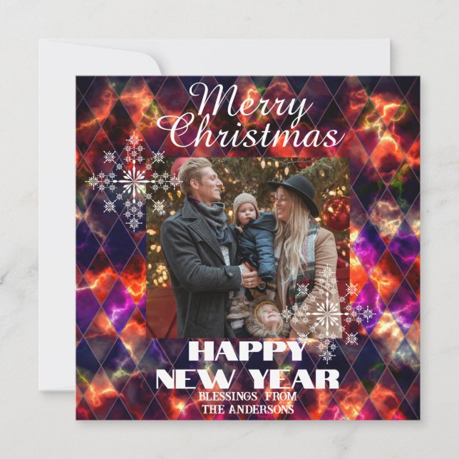 Färgat glas dimmig  Foto Flerfärgad Julkort (Framsida)