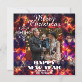 Färgat glas dimmig  Foto Flerfärgad Julkort