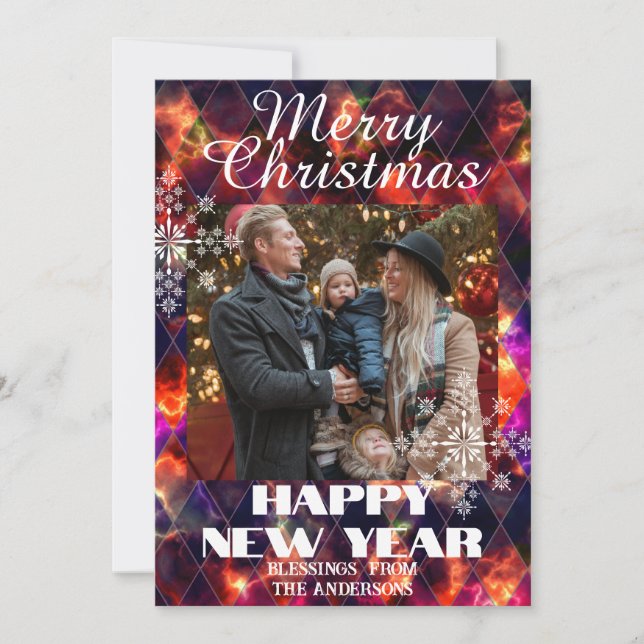 Färgat glas dimmig  Foto flerkolor Julkort (Framsida)