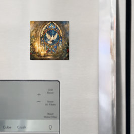 Färgat Glas Duv Julfönster Magnet