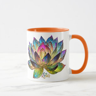 Färgat glas färgrik lotusblomma mugg