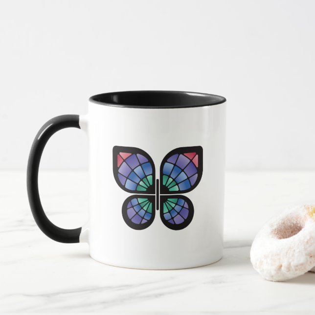 Färgat Glas Fjäril Mugg (Med munk)