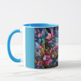 Färgat glas flamingo månträdgård mugg