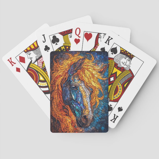 Färgat glas hästdesign casinokort (Baksidan)